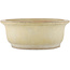 Pot à bonsaï ovale blanc cassé par Yamafusa - 343 x 278 x 105 mm