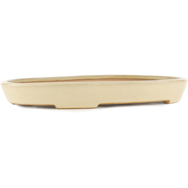 Ovale gebroken witte bonsaipot van Reiho - 380 x 254 x 45 mm