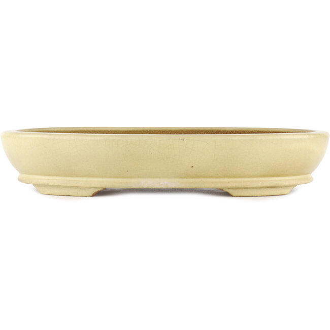 Ovale gebroken witte bonsaipot van Hattori - 367 x 285 x 65 mm