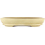 Oval off-white bonsai pot by Hattori - 367 x 285 x 65 mm