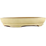 Oval off-white bonsai pot by Hattori - 367 x 285 x 65 mm