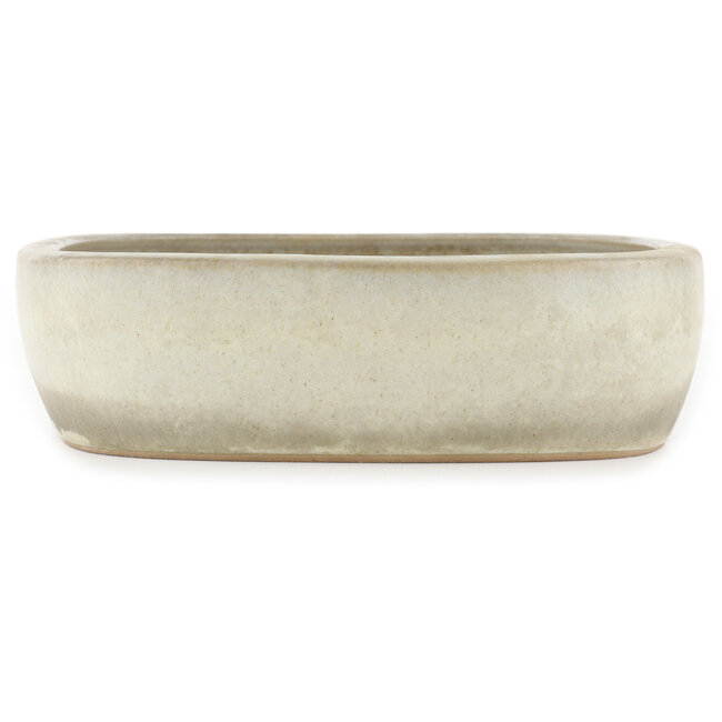 Ovale gebroken witte bonsaipot van Yamafusa - 355 x 263 x 75 mm