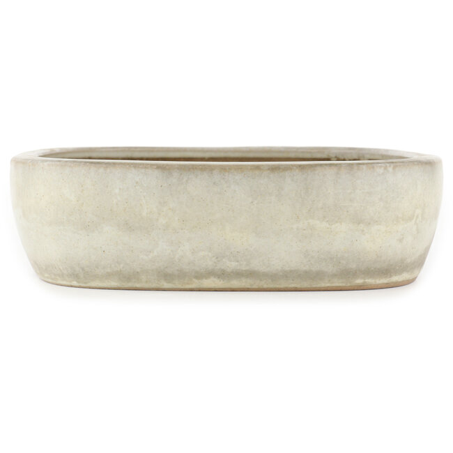 Pot à bonsaï ovale blanc cassé par Yamafusa - 355 x 263 x 75 mm