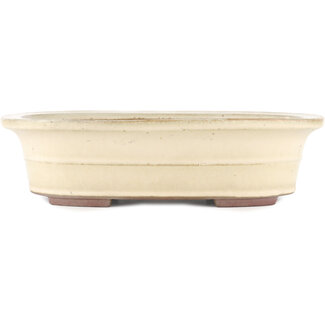 Yamaaki 373 mm  off-white bonsai pot by Yamaaki, Tokoname, Japan