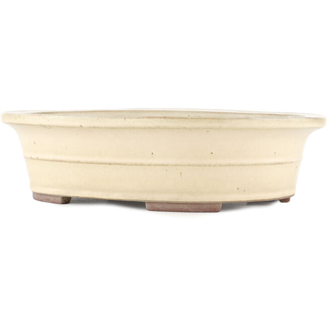 Maceta para bonsái ovalada blanco roto de Yamaaki - 373 x 294 x 96 mm