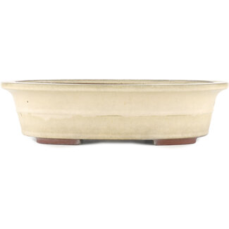 Yamaaki 373 mm  off-white bonsai pot by Yamaaki, Tokoname, Japan