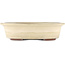 Oval off-white bonsai pot by Yamaaki - 373 x 295 x 98 mm