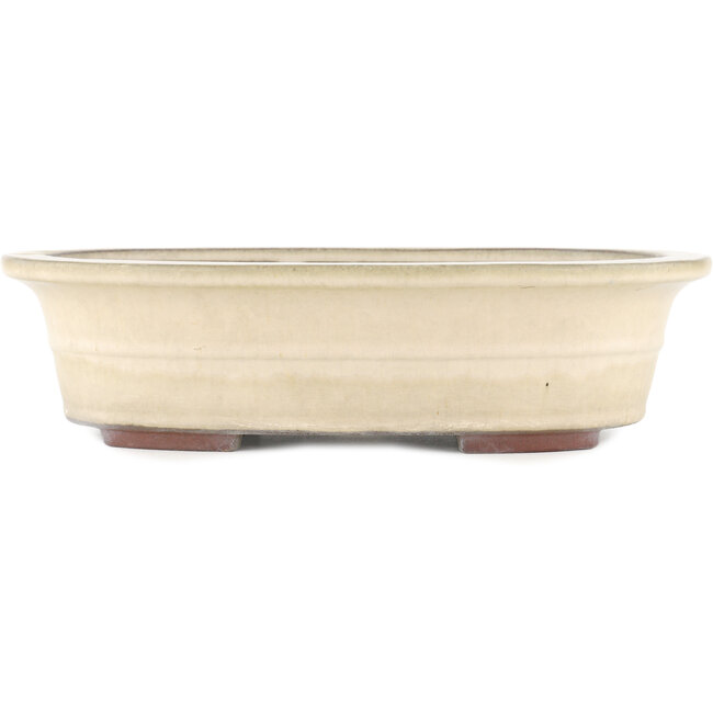 Ovale gebroken witte bonsaipot van Yamaaki - 373 x 295 x 98 mm