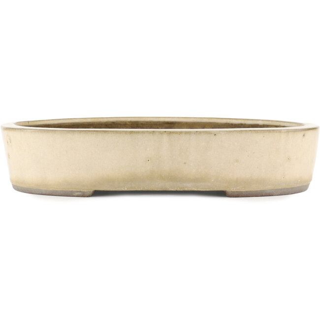 Oval off-white bonsai pot by Yamaaki - 360 x 295 x 76 mm