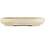 Oval off-white bonsai pot by Hattori - 372 x 290 x 60 mm