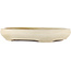 Oval off-white bonsai pot by Hattori - 372 x 290 x 60 mm