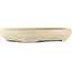 Oval off-white bonsai pot by Hattori - 372 x 290 x 60 mm