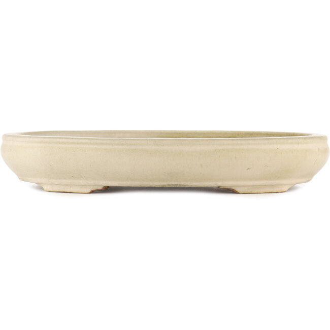 Vaso bonsai ovale bianco sporco di Hattori - 372 x 290 x 60 mm