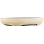 Oval off-white bonsai pot by Hattori - 372 x 290 x 60 mm