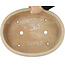Oval off-white bonsai pot by Hattori - 372 x 290 x 60 mm