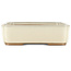 Rectangular off-white bonsai pot by Tokoname - 368 x 269 x 75 mm
