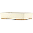 Maceta rectangular para bonsái blanco roto de Tokoname - 368 x 269 x 75 mm