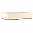Rectangular off-white bonsai pot by Tokoname - 368 x 269 x 75 mm