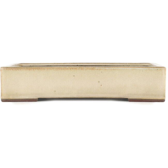 Rectangular off-white bonsai pot by Yamaaki - 373 x 280 x 78 mm