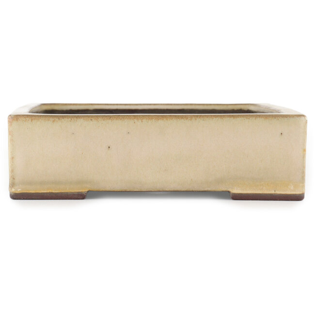 Rectangular off-white bonsai pot by Yamaaki - 373 x 280 x 78 mm