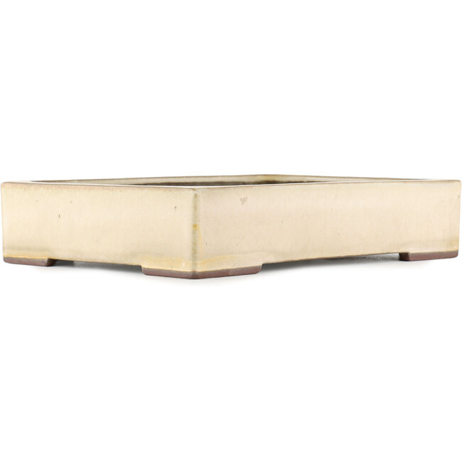 Vaso bonsai rettangolare bianco sporco di Yamaaki - 373 x 280 x 78 mm
