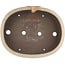 Pot à bonsaï ovale blanc cassé par Yamaaki - 403 x 316 x 77 mm