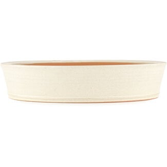 Shoko 340 mm  off-white bonsai pot by Shoko, Tokoname, Japan