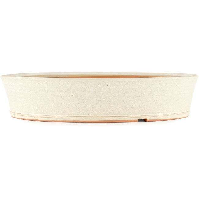 Vaso bonsai rotondo bianco sporco di Shoko - 340 x 340 x 75 mm