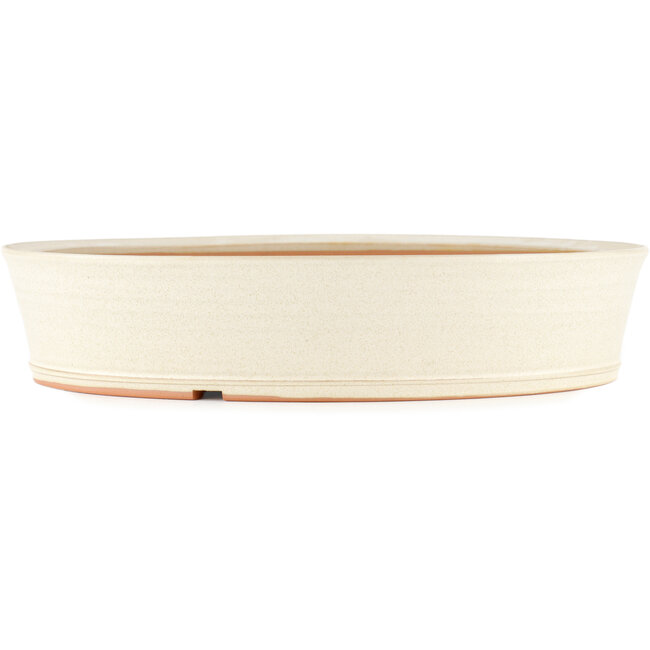 Pot à bonsaï rond blanc cassé par Shoko - 340 x 340 x 75 mm