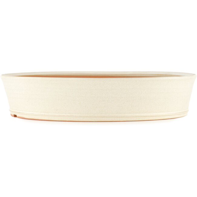 Vaso bonsai rotondo bianco sporco di Shoko - 340 x 340 x 75 mm