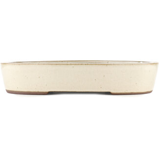  Yamaaki Vaso bonsai bianco sporco da 403 mm di Yamaaki, Tokoname, Giappone