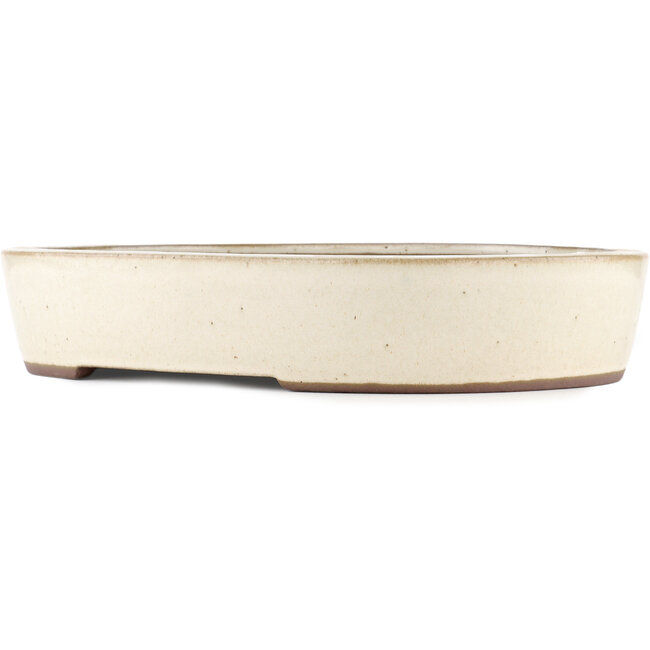 Vaso bonsai ovale bianco sporco di Yamaaki - 403 x 317 x 77 mm