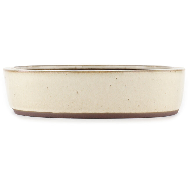 Ovale gebroken witte bonsaipot van Yamaaki - 403 x 317 x 77 mm