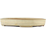 Oval off-white bonsai pot by Yamafusa - 403 x 306 x 57 mm