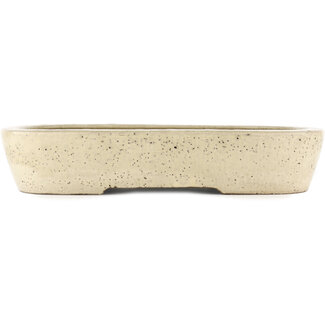 Shuuhou (Hidemi Kataoka) 417 mm  off-white bonsai pot by Shuhou, Tokoname, Japan