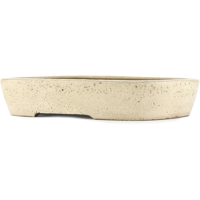 Rectangular off-white bonsai pot by Shuhou - 417 x 321 x 82 mm