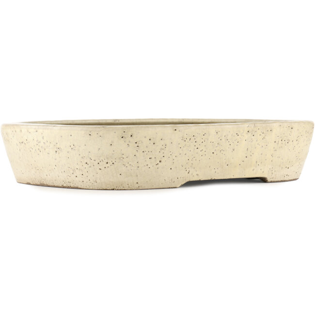 Vaso bonsai rettangolare bianco sporco di Shuhou - 417 x 321 x 82 mm