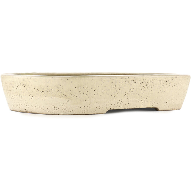 Maceta rectangular para bonsái blanco roto de Shuhou - 417 x 321 x 82 mm