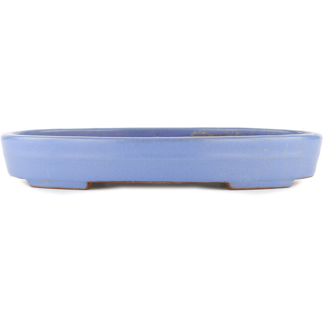 Pot à bonsaï ovale bleu par Yamafusa - 320 x 229 x 47 mm