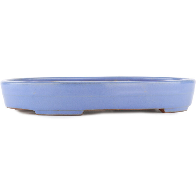 Ovaler blauer Bonsai-Topf von Yamafusa - 320 x 229 x 47 mm