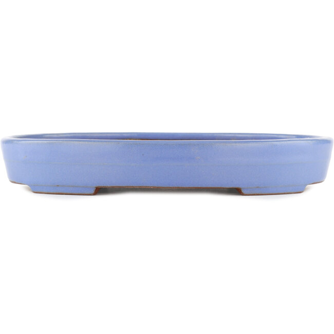 Oval blue bonsai pot by Yamafusa - 320 x 229 x 47 mm