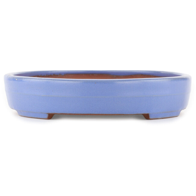 Pot à bonsaï ovale bleu par Yamafusa - 302 x 232 x 42 mm