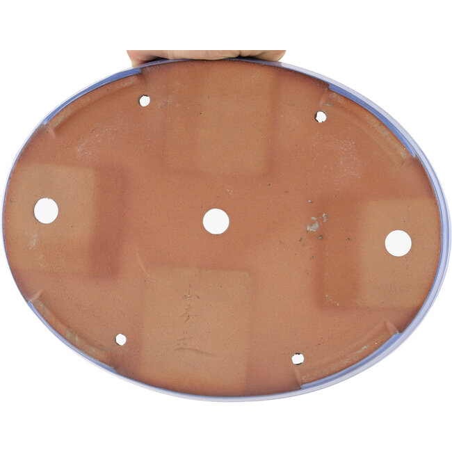 Ovale blauwe bonsaipot van Yamafusa - 302 x 232 x 42 mm