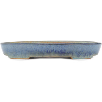 Yamafusa - Takehiko Koie 343 mm  blue bonsai pot by Yamafusa, Tokoname, Japan