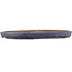 Oval blue bonsai pot by Hattori - 287 x 220 x 25 mm