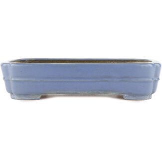 Hattori Tomoyuki 325 mm  blue bonsai pot by Hattori, Tokoname, Japan