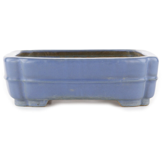 Rectangular blue bonsai pot by Hattori - 325 x 235 x 72 mm