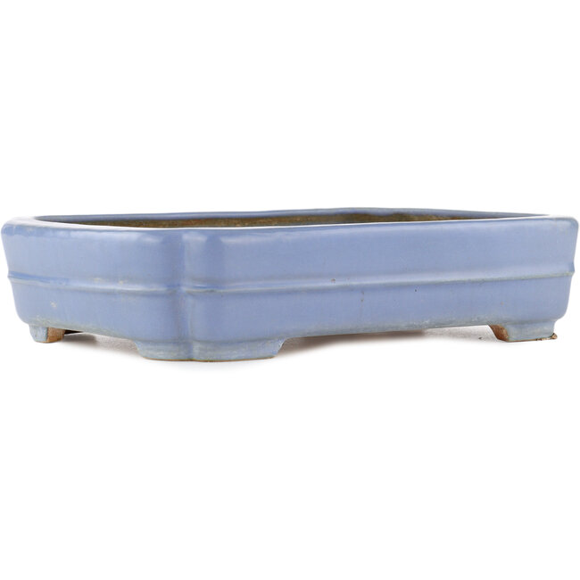 Pot à bonsaï rectangulaire bleu par Hattori - 325 x 235 x 72 mm