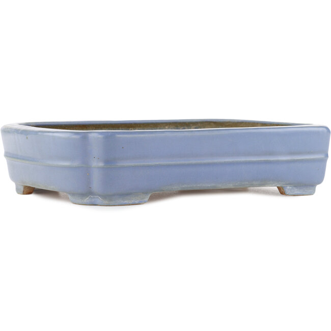 Rectangular blue bonsai pot by Hattori - 325 x 235 x 72 mm