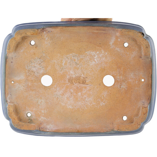 Pot à bonsaï rectangulaire bleu par Hattori - 325 x 235 x 72 mm